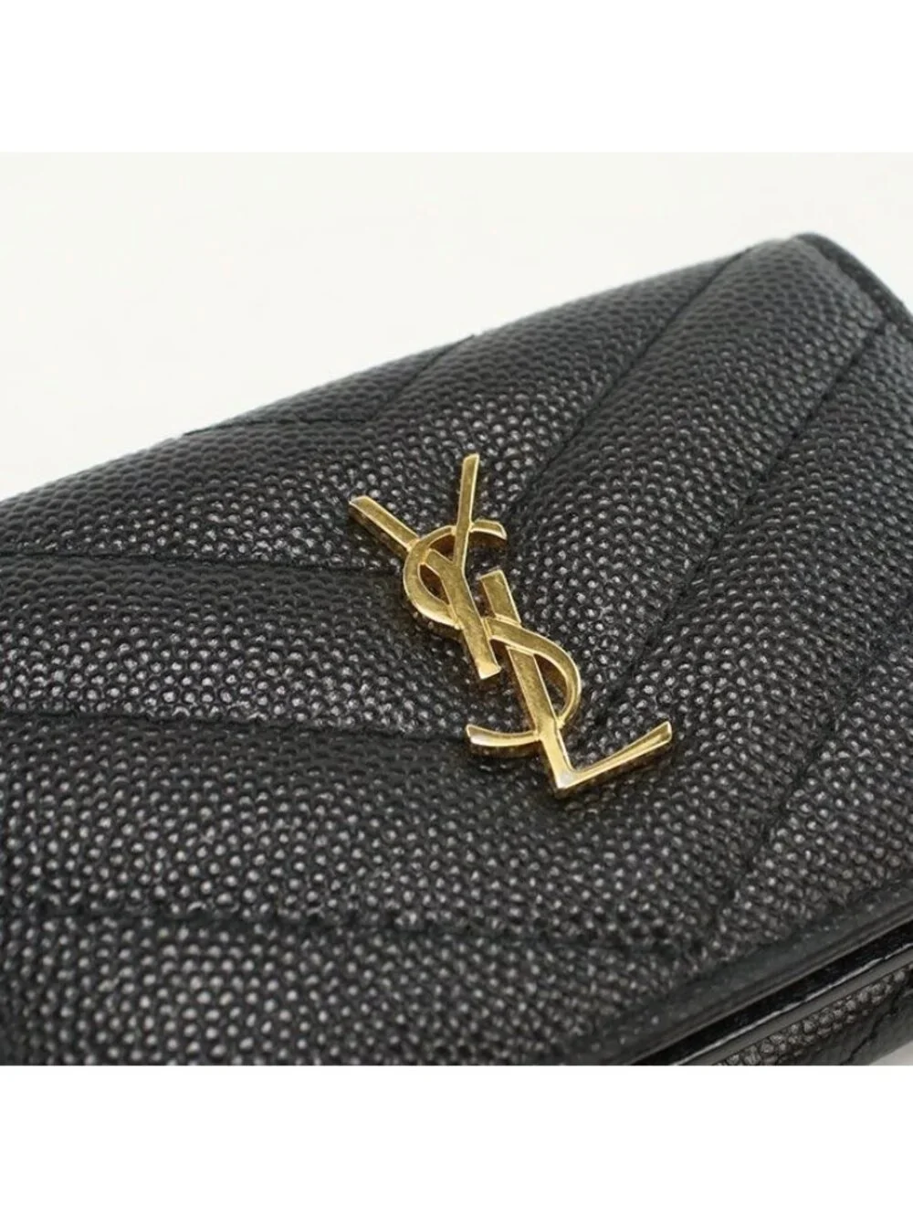 Saint Laurent Origami Tiny Wallet YSL Monogram Trifold Calf - Picture 6 of 7